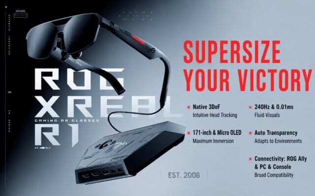 ASUS Revoluciona o Mundo do Gaming com Oculos de Realidade Aumentada ROG XREAL R1