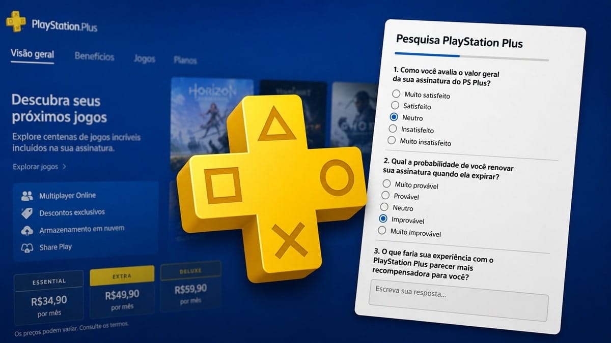 PS Plus em Cena: Sony Quer Saber Se Você Está Satisfeito Com o Serviço!