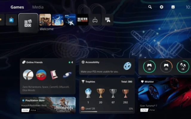 PS5: Bem-Vindo ao Futuro! Sony Adiciona Estatísticas e Tendências ao Welcome Hub