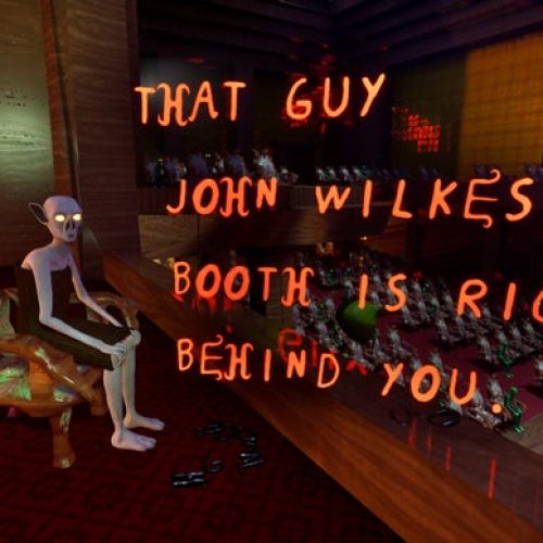 Abe Lincoln salva a pele em goblinAmerica, um FPS apocalíptico