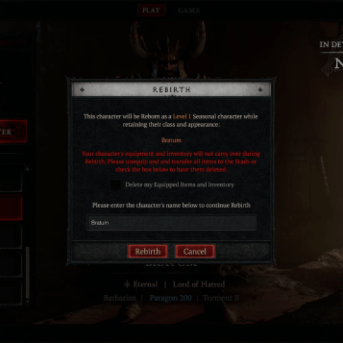 Diabo 4 Vai de Fato deixar você jogar com o mesmo personagem em cada temporada