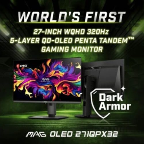 MSI Revela Monitor de Sonho: QD-OLED WQHD de 27″ com 320 Hz!